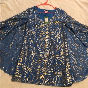 Lilly Pulitzer Miri Silk Caftan: Lapis Blue